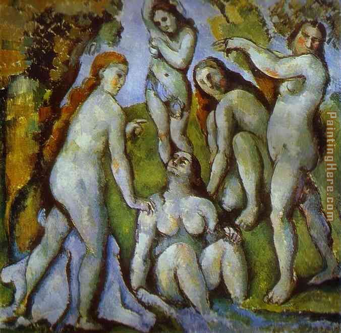 Five Bathers painting - Paul Cezanne Five Bathers art painting